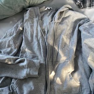Gray zip up hoodie